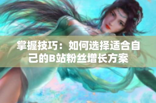 掌握技巧：如何选择适合自己的B站粉丝增长方案