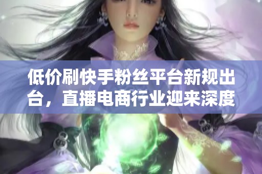 低价刷快手粉丝平台新规出台,直播电商行业迎来深度调整 低价刷快手粉丝平台新规出台,直播电商行业迎来深度调整