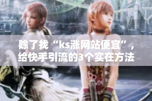 除了找“ks涨网站便宜”,给快手引流的3个实在方法 除了找“ks涨网站便宜”,给快手引流的3个实在方法