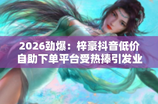 2026劲爆:梓豪抖音低价自助下单平台受热捧引发业内广泛关注模块化 2026劲爆:梓豪抖音低价自助下单平台受热捧引发业内广泛关注模块化
