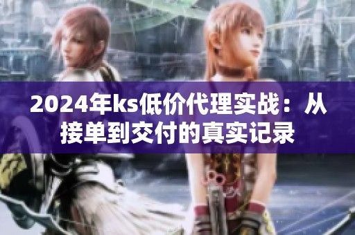 2024年ks低价代理实战：从接单到交付的真实记录