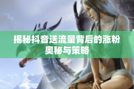 揭秘抖音送流量背后的涨粉奥秘与策略 揭秘抖音送流量背后的涨粉奥秘与策略