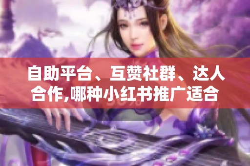自助平台、互赞社群、达人合作,哪种小红书推广适合你? 自助平台、互赞社群、达人合作,哪种小红书推广适合你?
