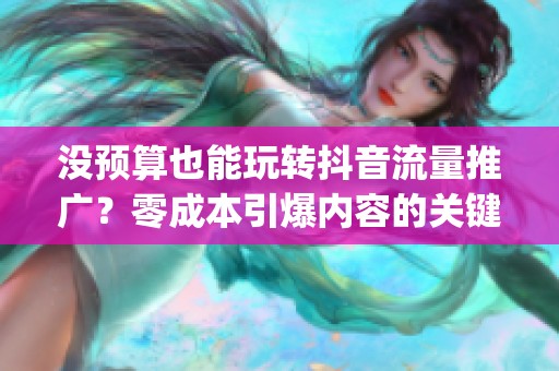 没预算也能玩转抖音流量推广？零成本引爆内容的关键技巧_资讯