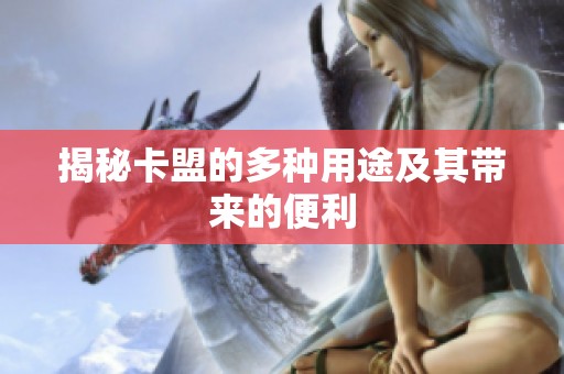 揭秘卡盟的多种用途及其带来的便利