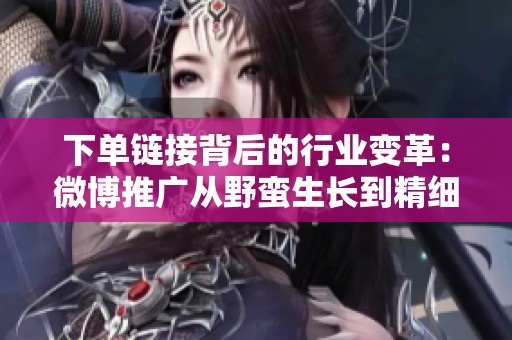 下单链接背后的行业变革:微博推广从野蛮生长到精细运营的转变 下单链接背后的行业变革:微博推广从野蛮生长到精细运营的转变