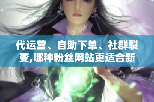 代运营、自助下单、社群裂变,哪种粉丝网站更适合新手 代运营、自助下单、社群裂变,哪种粉丝网站更适合新手